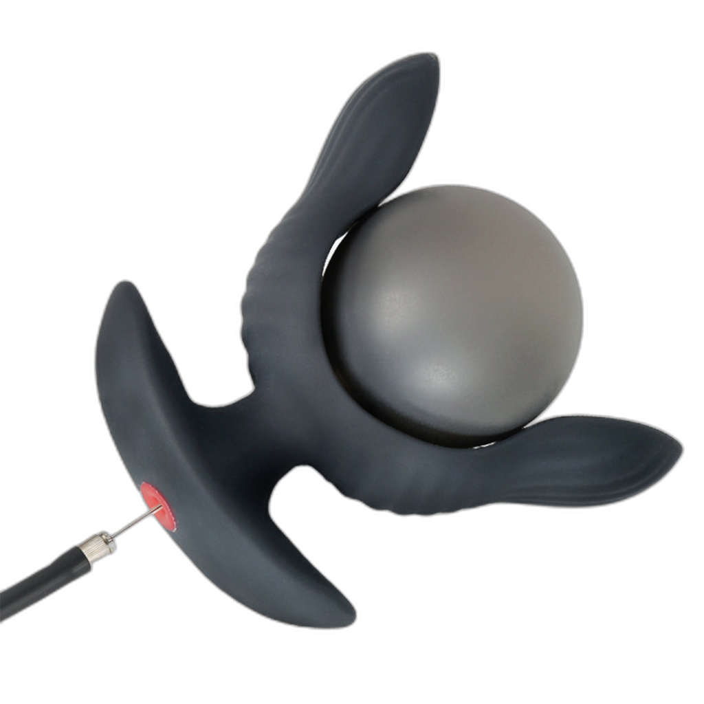 Petal - Inflatable Vibrating Butt Plug - Black Anal Dilator