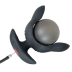 Petal - Inflatable Vibrating Butt Plug - Black Anal Dilator