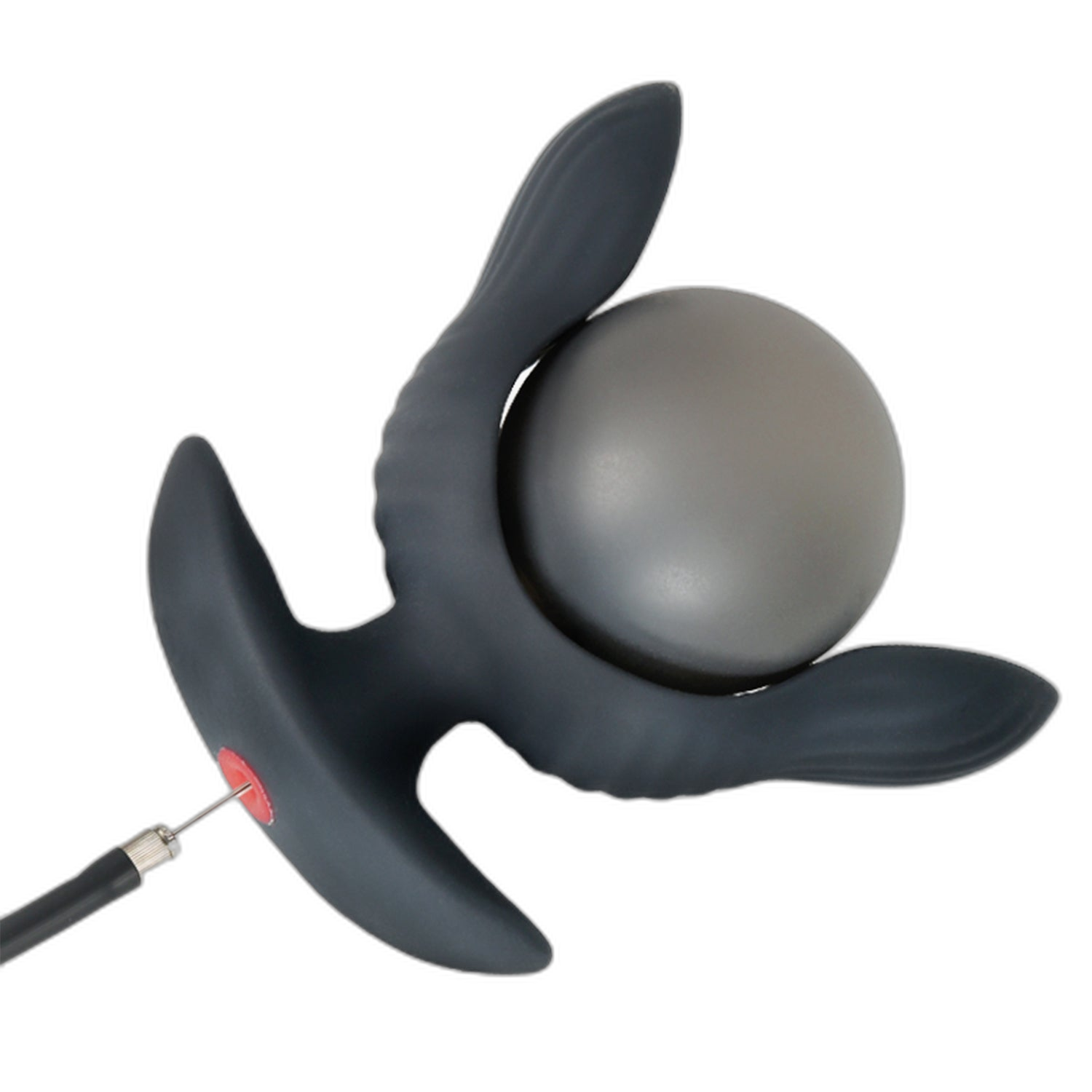 Petal - Inflatable Vibrating Butt Plug - Black Anal Dilator