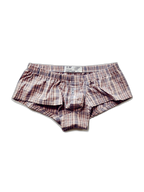 Mens Plaid Front Pouch Boxer Shorts