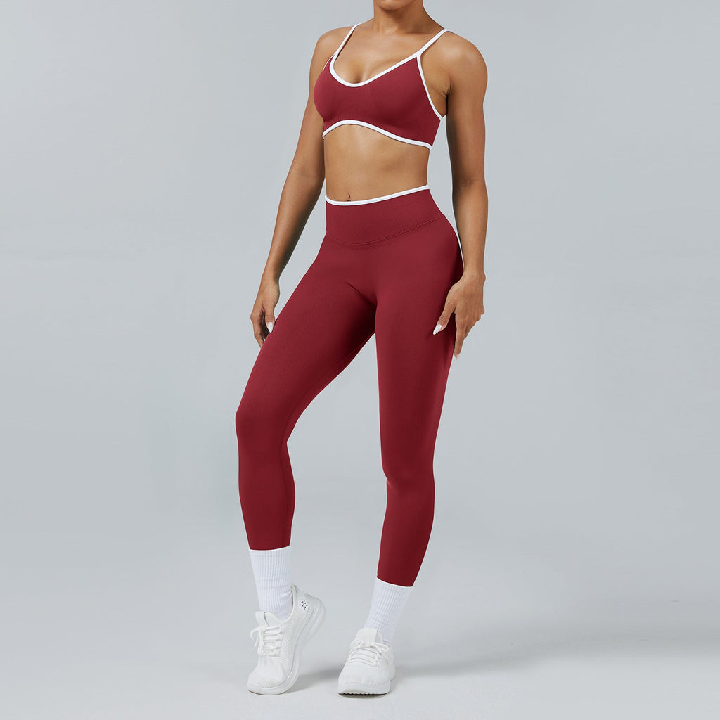 Seamless Back-Support Running Quick-Drying Yoga And Fitness Apparel Set