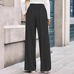 Solid Color Straight-leg Wide-leg Pants Women