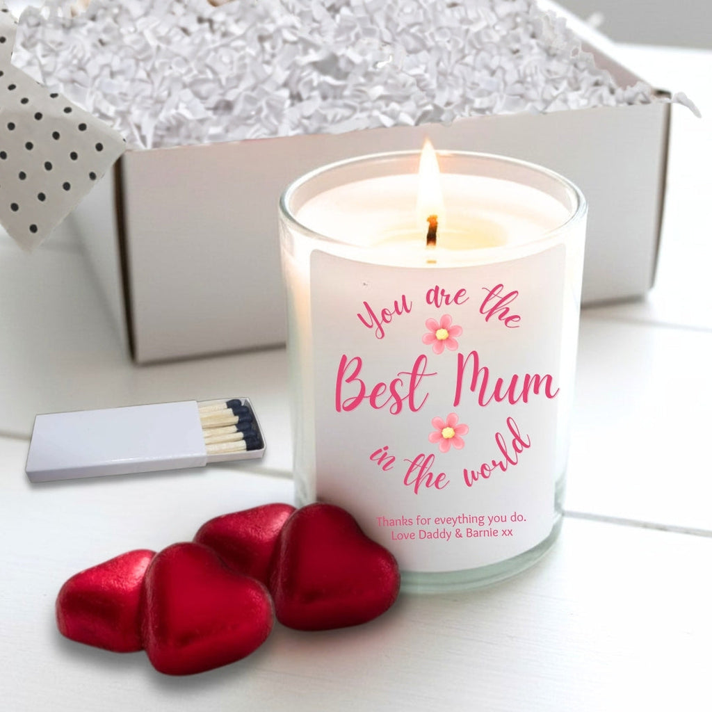 Personalised You're The Best Mum In The World Candle Gift Set | Mothers Day, Birthday