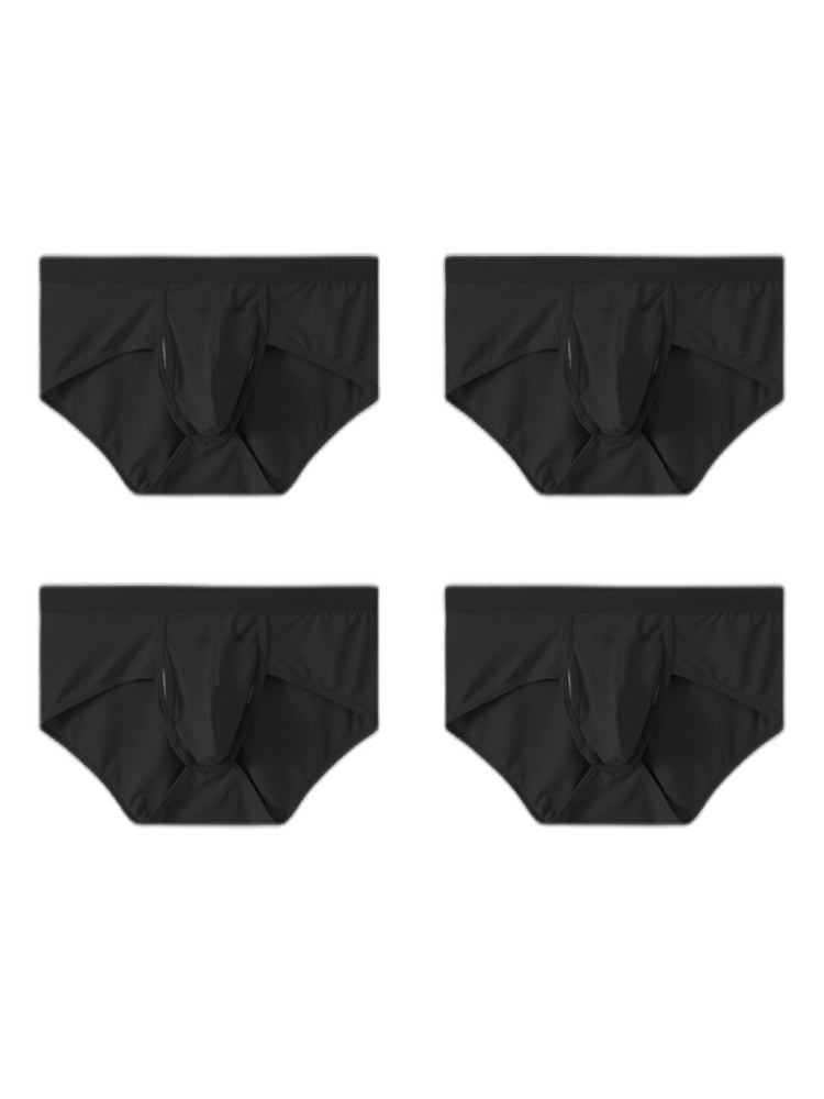 4 Pack Men's Large Pouch Separation Ice Silk Briefs