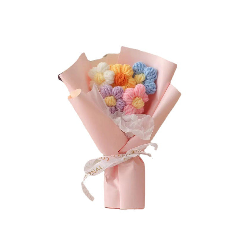 Christmas Valentine's Day Knitted Puff Wool Floral Decoration Gift