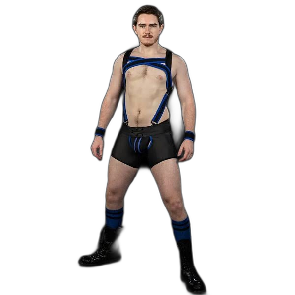 Mr.S Leather X-Factor Carbon Black Body Harness | Blue