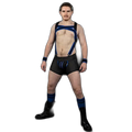 Mr.S Leather X-Factor Carbon Black Body Harness | Blue
