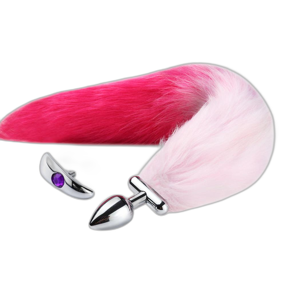 Finnick - 15 Inch Fox Tail Metal Butt Plug - Anal Sex Toy - 2 Colors