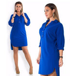 Irregular plus size shirt dress