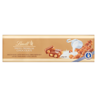 10 x Lindt Gold Swiss Premium Hazelnut Milk Chocolate - 300G