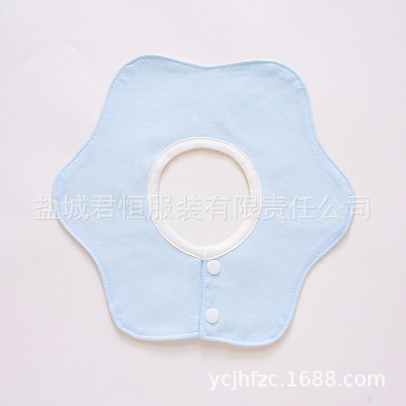 Pure Cotton 360° Rotatable Baby Bib - Petal-Shaped Drool Bib