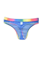 3-pack Men's Rainbow Trim Sheer Mesh Thong