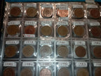 RED COIN BOOK WITH 45 BRITISH 1P COINS