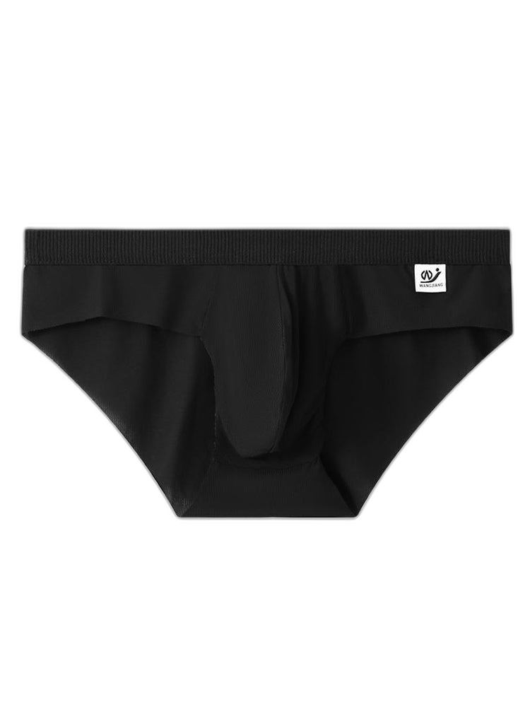 3 Pack Men's Ultra-Thin Breathable Ribbed Ice Silk Briefs
