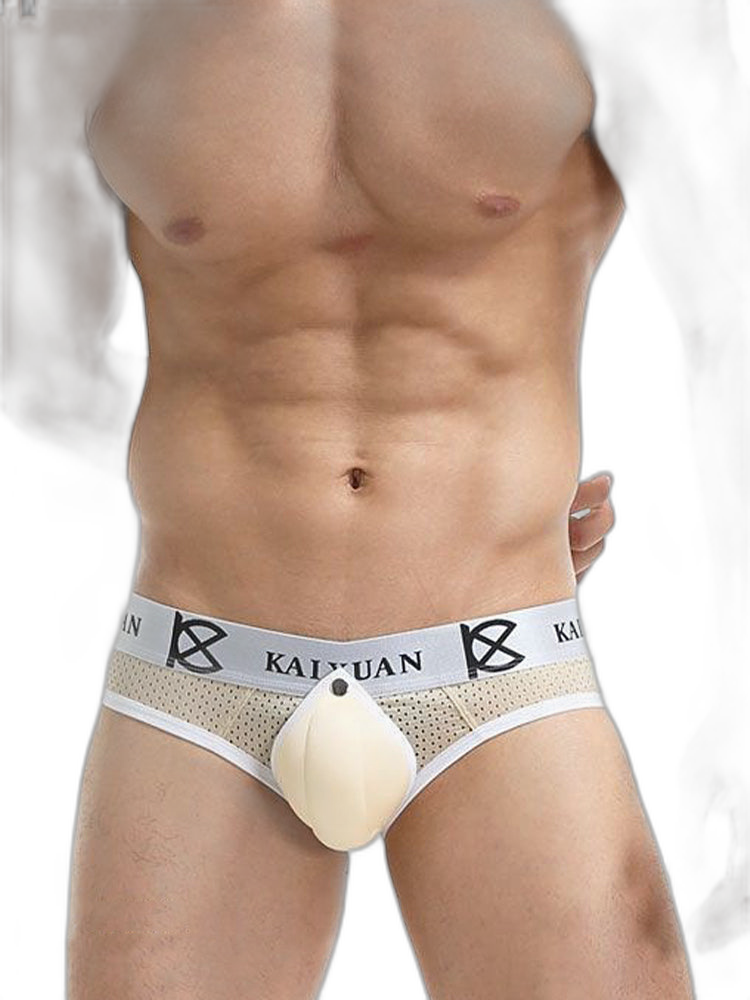 2 Pack Men's Sexy Mesh Front Opening Sponge Coaster Briefs