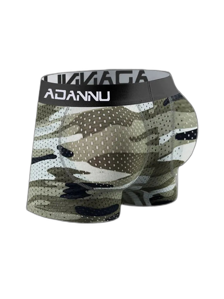 Camouflage Removable Hip Pad Boxer Briefs