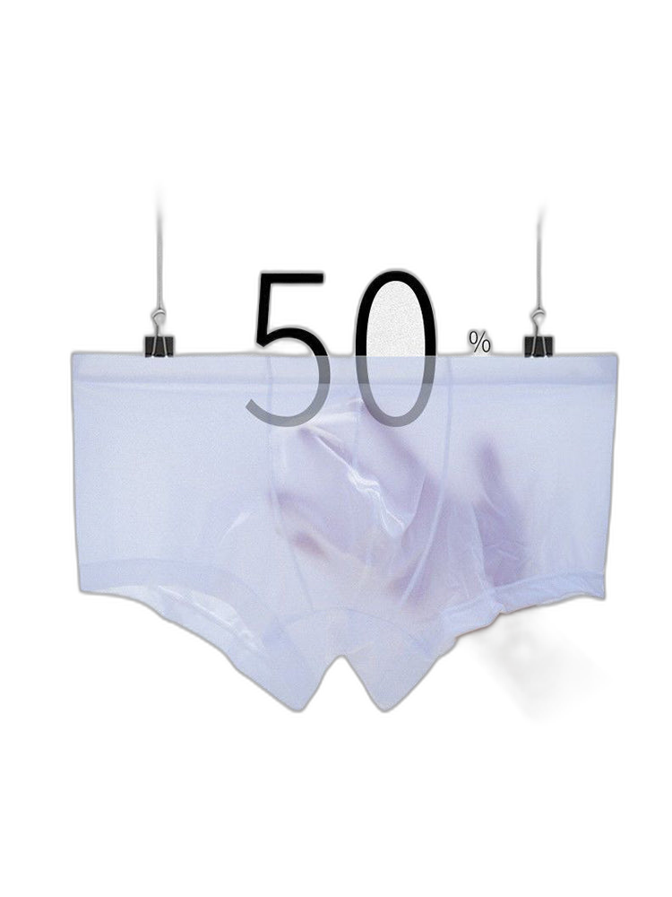 Thin Breathable Ice Silk U Convex Boxers for Men