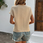 Women's Knitwear Casual Top Round Neck T-shirt