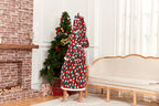 RONGTAI Womens Plush Fleece Hooded Bathrobe, Thick Nightgown Long Robe Sleepwear With Two Side Pockets And Belt