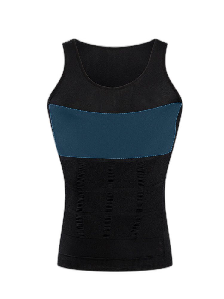Mens Waist Body Shaper Vest T-Shirt Tank Tops
