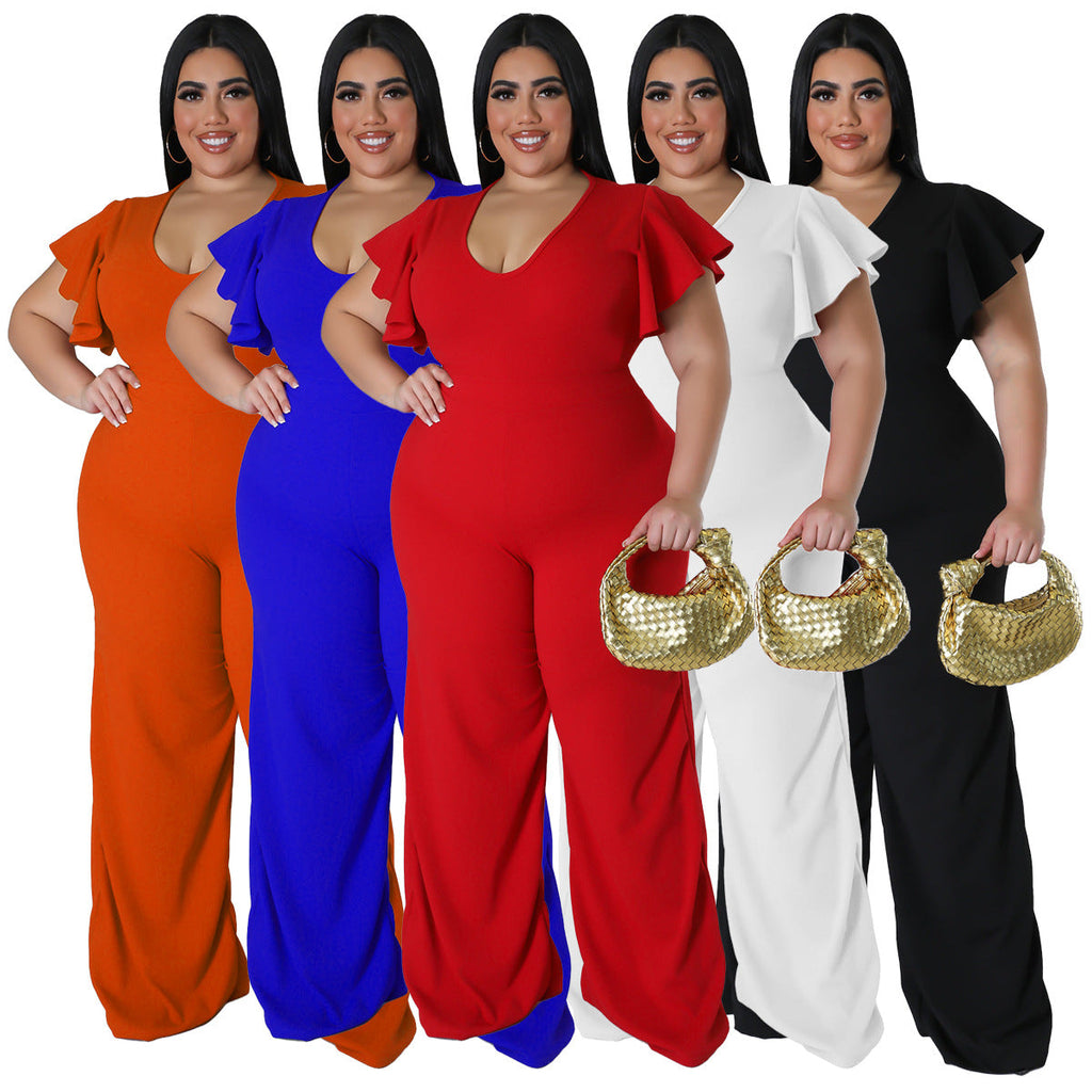 New Multi-color Lotus-leaf Women's Wide-leg Pants