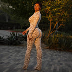 Spicy Girl Leopard-Print Slimming Cardigan And Pants Two-Piece Set