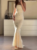 Sexy Embroidered Strapless Butt-covering Two-piece Dress