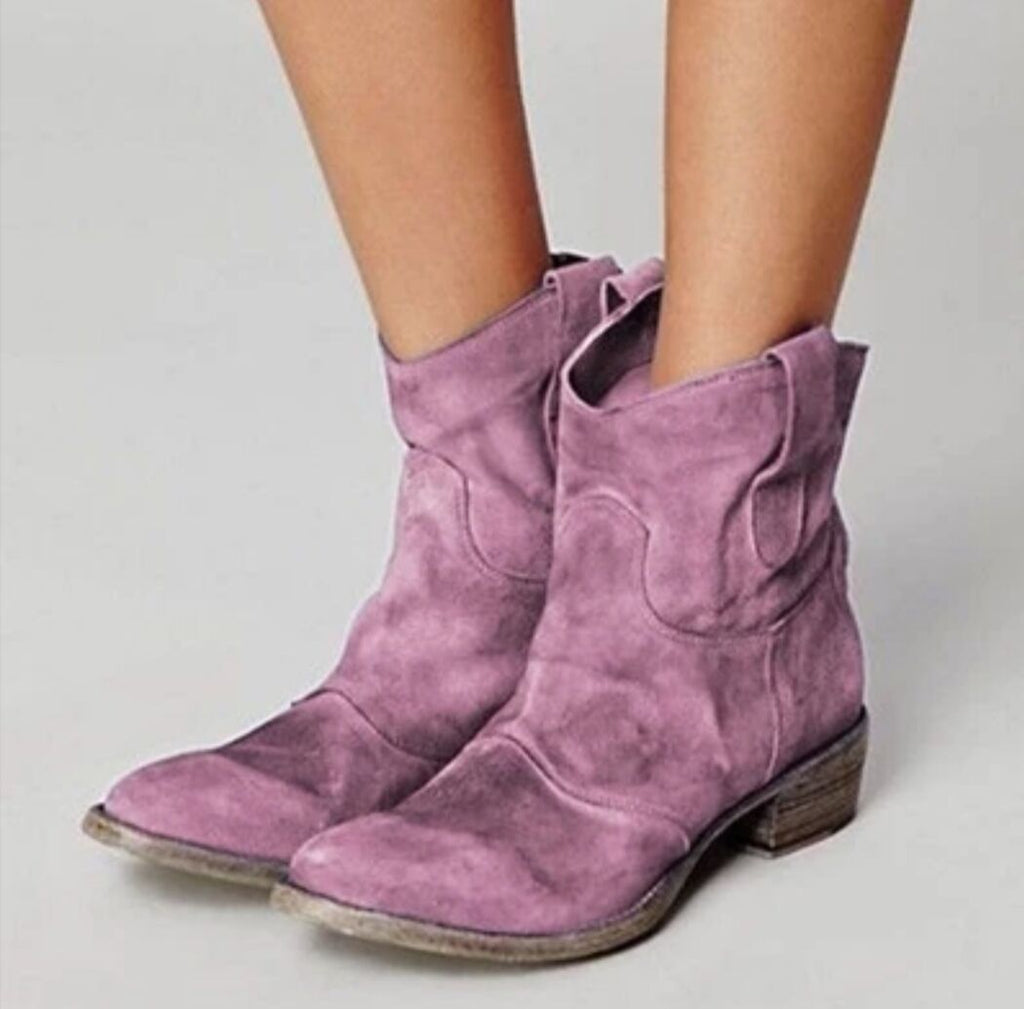 Square Heel Low Martin Boots