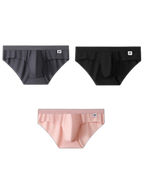 3 Pack Men's Ultra-Thin Breathable Ribbed Ice Silk Briefs