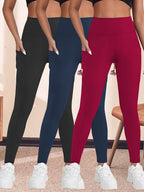 High-Waisted Moon Crescent Pocket Nine-Tenths Yoga Leggings