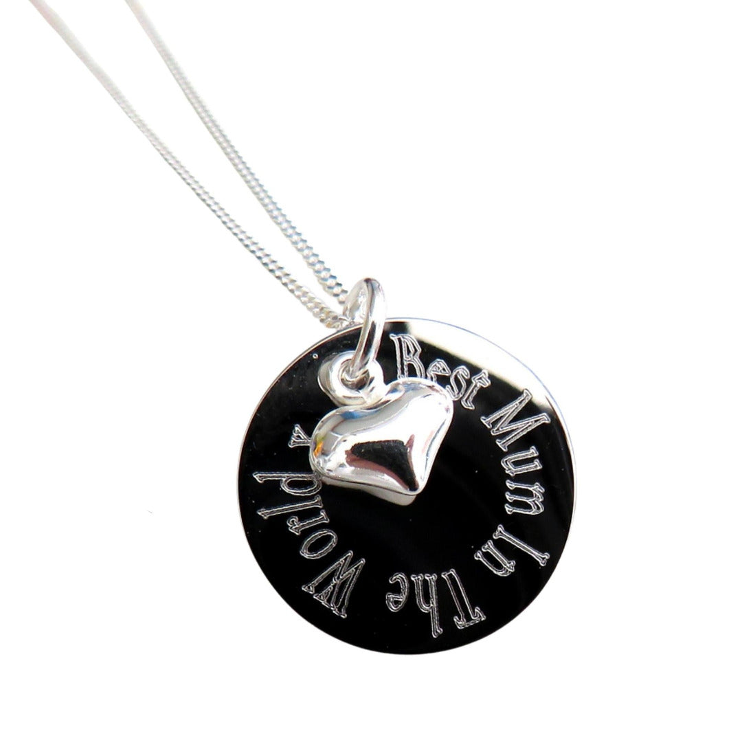 Best Mum In The World Heart Charm Necklace