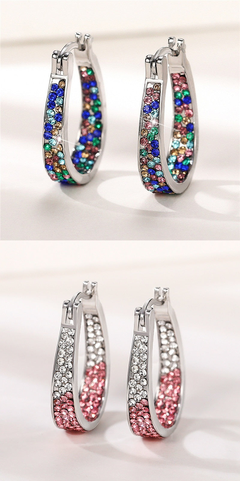 Geometric Diamond Ear Clip Earrings | Luxury Letter Style Women's Jewellery