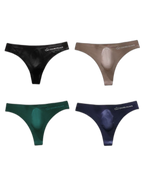 4-pack Men's Sexy Solid Color Letter Seamless Thong