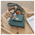 Diagonal trend fashion net celebrity same fashion PU shoulder handbag