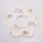 Pure Cotton 360° Rotatable Baby Bib - Petal-Shaped Drool Bib