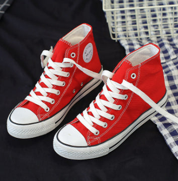 High-top canvas shoes