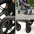 Kinderkraft Esme 3-in-1 Travel System with Mink Pro Car Seat - Pure Black