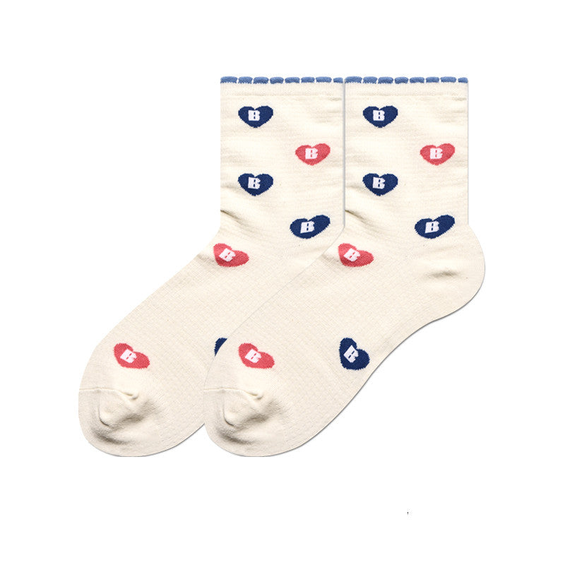 Socks Female Japanese Cute Cartoon Hand-painted  Stockings Korean Version