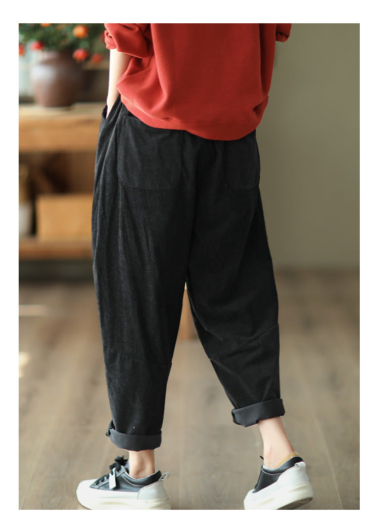 Retro Corduroy Harlan Pants Female
