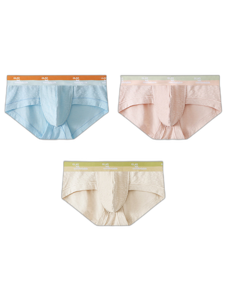 3 Pack Men's Baby Cotton High-Stretch Skin-Friendly Breathable Briefs
