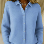 Casual Fashion Button Knitted Lapel Sweater