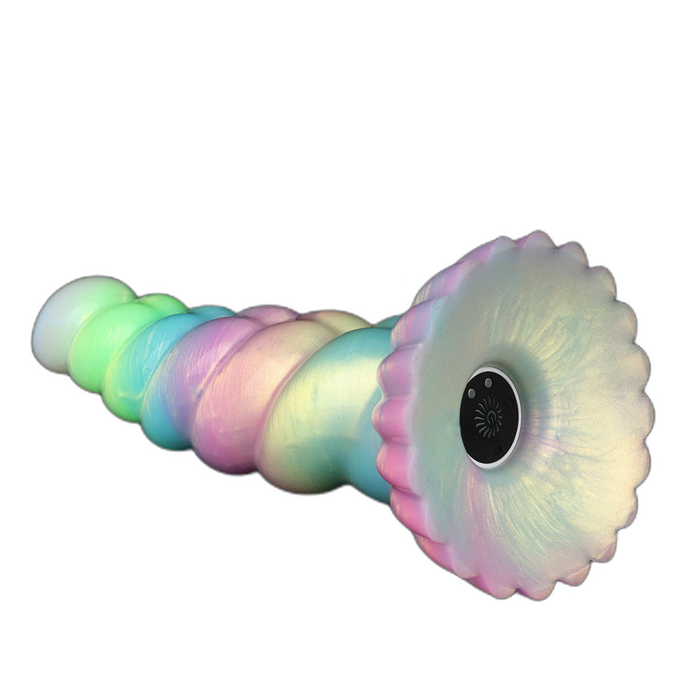 WistGlow – Fantasy Dildo – Spiral Texture & Glow-in-the-Dark Vibrating Dildo