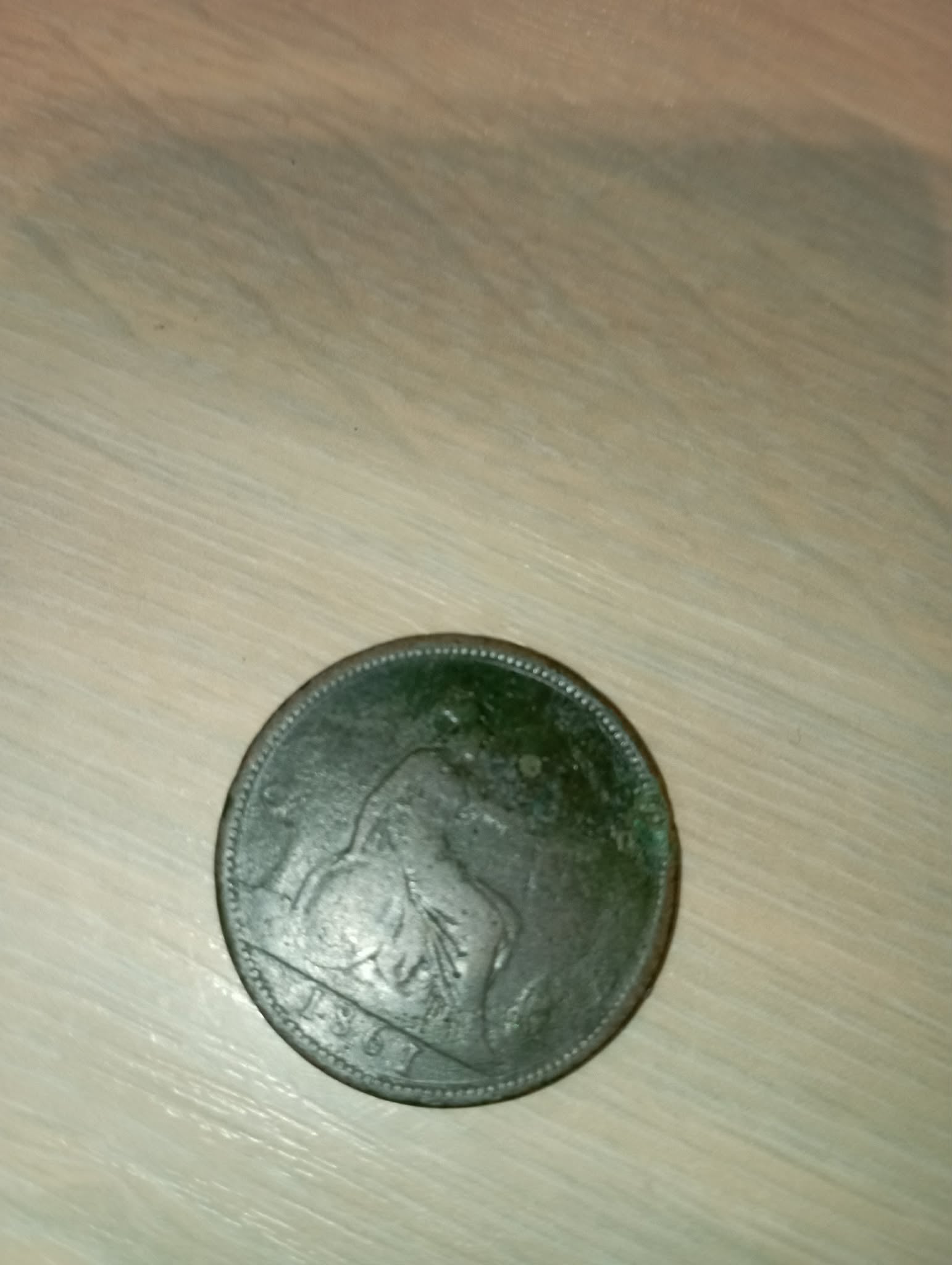 1861 Queen Victoria "Bun Head"ONE PENNY