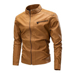 Spring And Autumn Cross-border Casual Men's Leather Clothing Stitching Motorcycle Retro Fashion Leather Jacket Coat