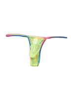 3-pack Men's Sexy Rainbow Transparent Convex Pouch Breathable Thong