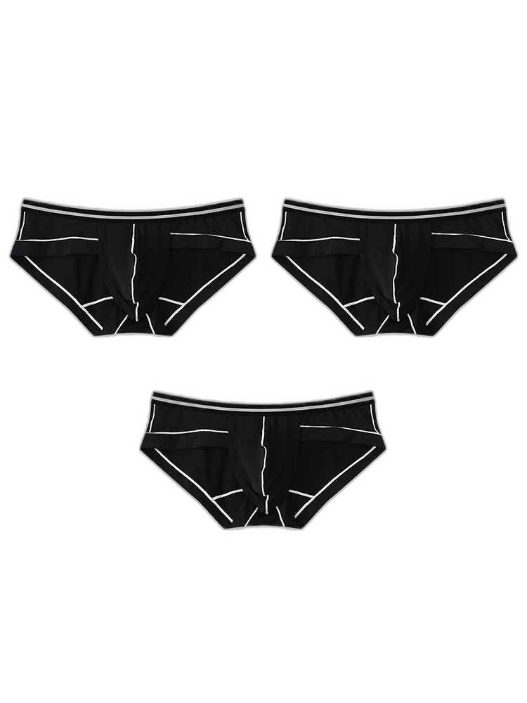 3 Pack Men's Semi-Transparent Comfortable Soft Skin-Friendly Minimalist Briefs