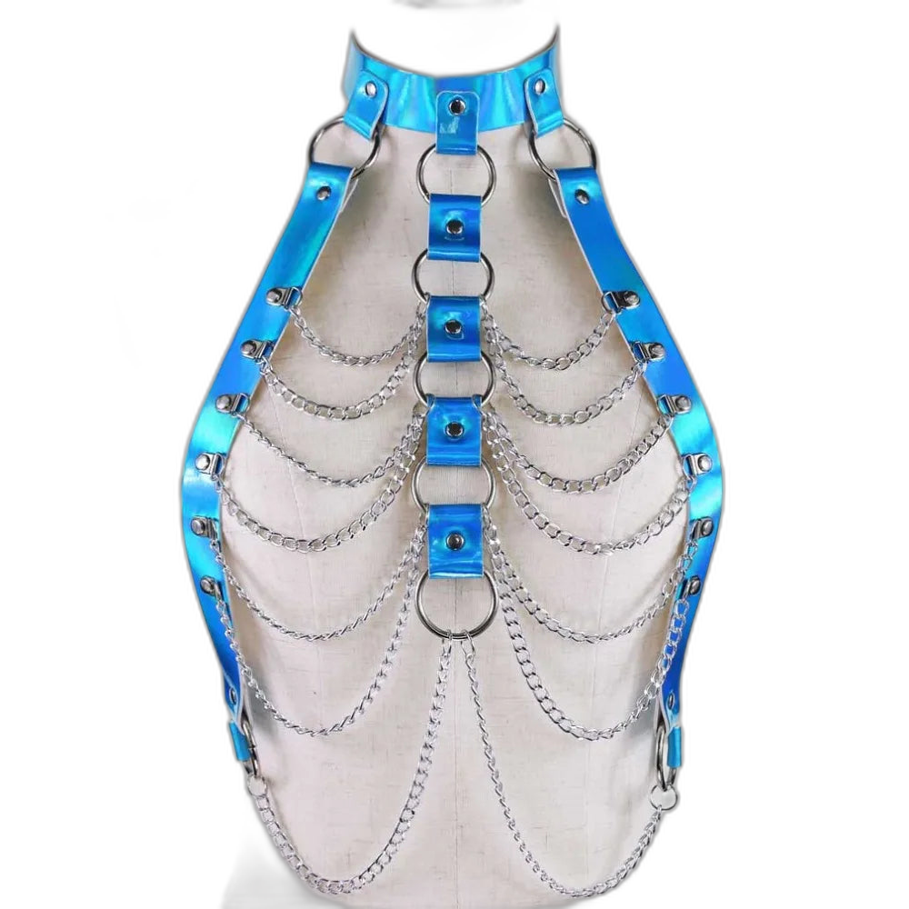 HoloGlam Punk Leather Harness Top