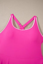 Swim Dress With Shorts | Pink One Piece Swimsuit Built In