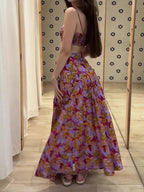Holiday Floral Top & Skirt Set