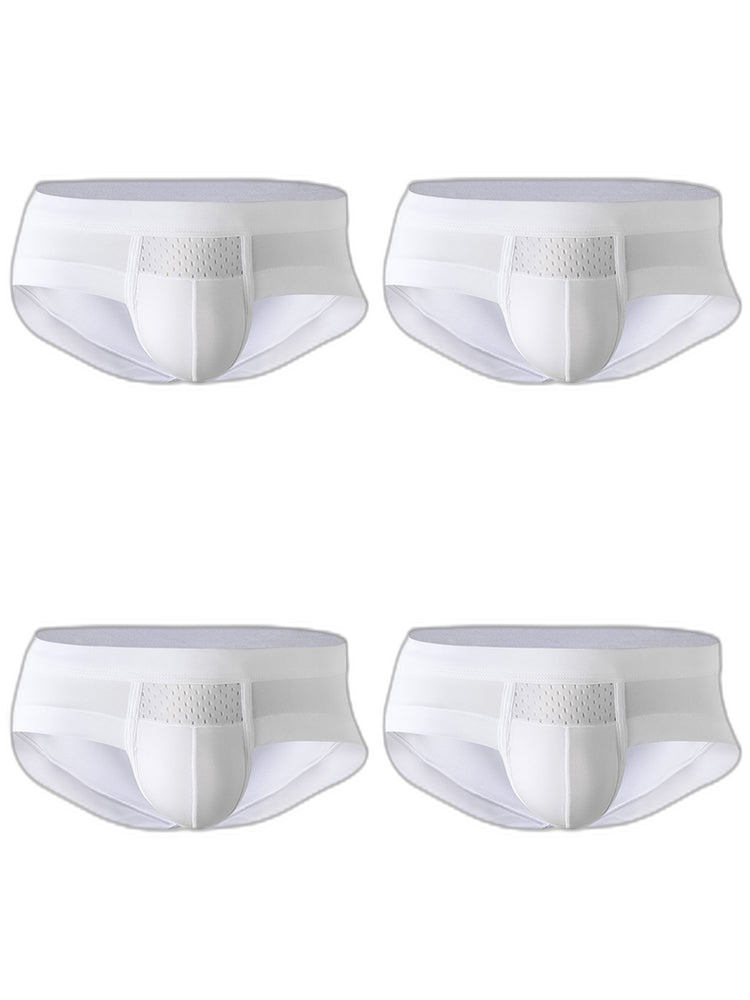 Aoelemen 4 Pack Men's Breathable U Convex Pouch Briefs